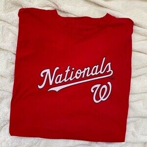 Washington Nationals Fanatics red long sleeve baseball tee, size 2XL